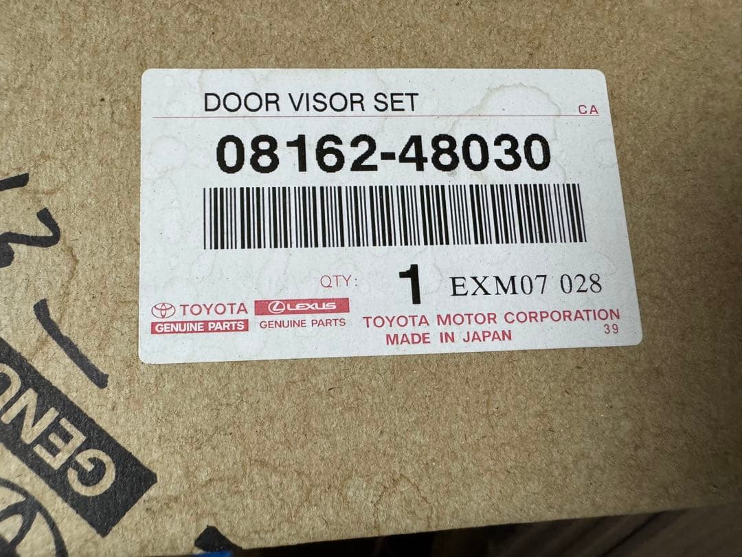 専用トヨタハリアー80系　サイドバイザー　08162-48030 純正品　未使用