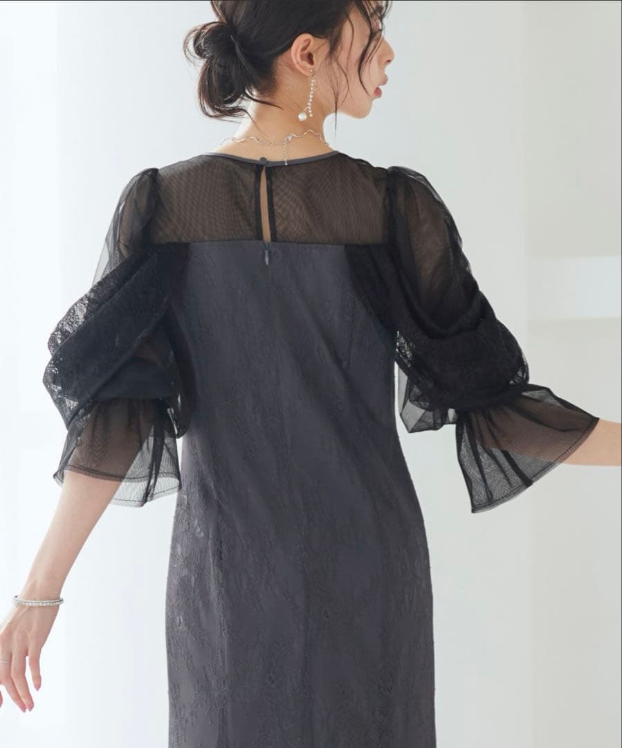 RUIRUE BOUTIQUE レースオフショルマーメイドフレアワンピースドレス