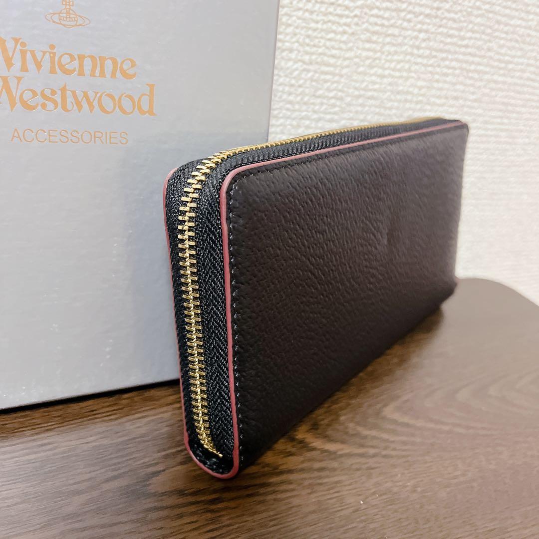 VivienneWestwood 長財布　ブラック　ゴールド　ラウンドファスナー