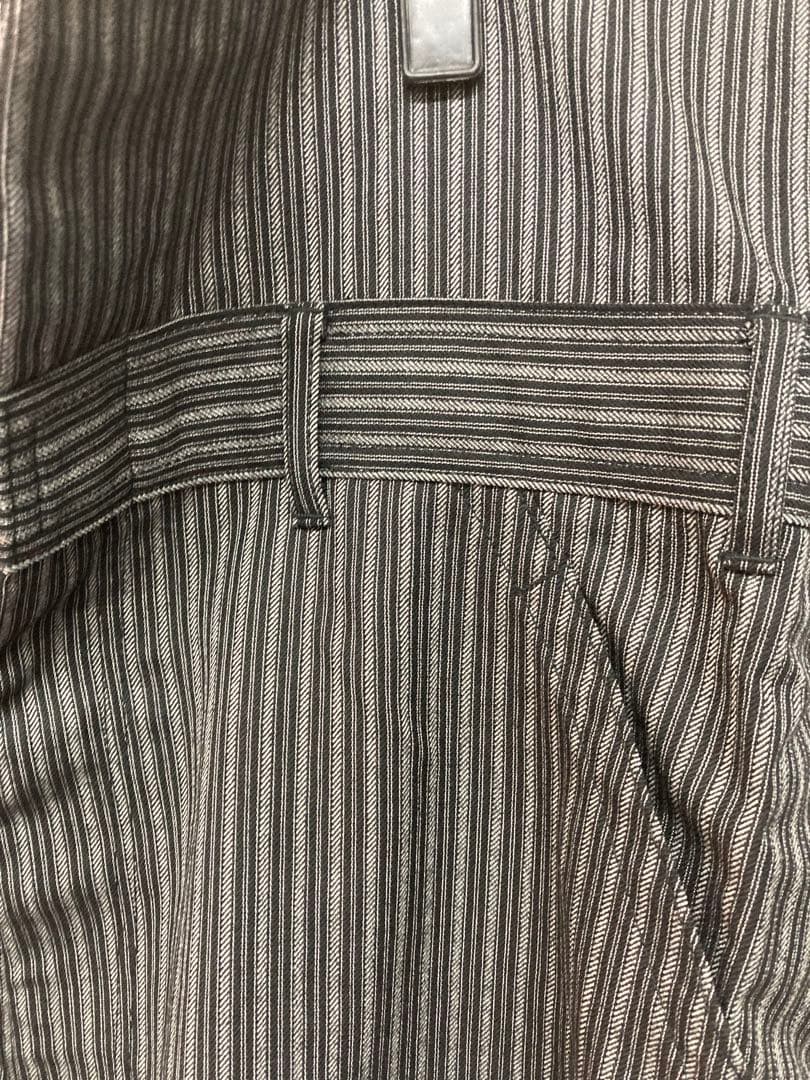 コムデギャルソンオムプリュス　ストライプデザイン　ハイウェストワークパンツ