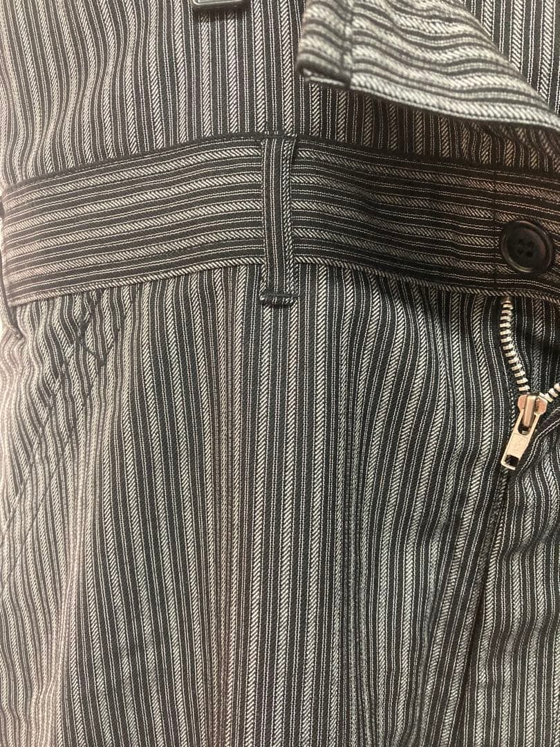 コムデギャルソンオムプリュス　ストライプデザイン　ハイウェストワークパンツ