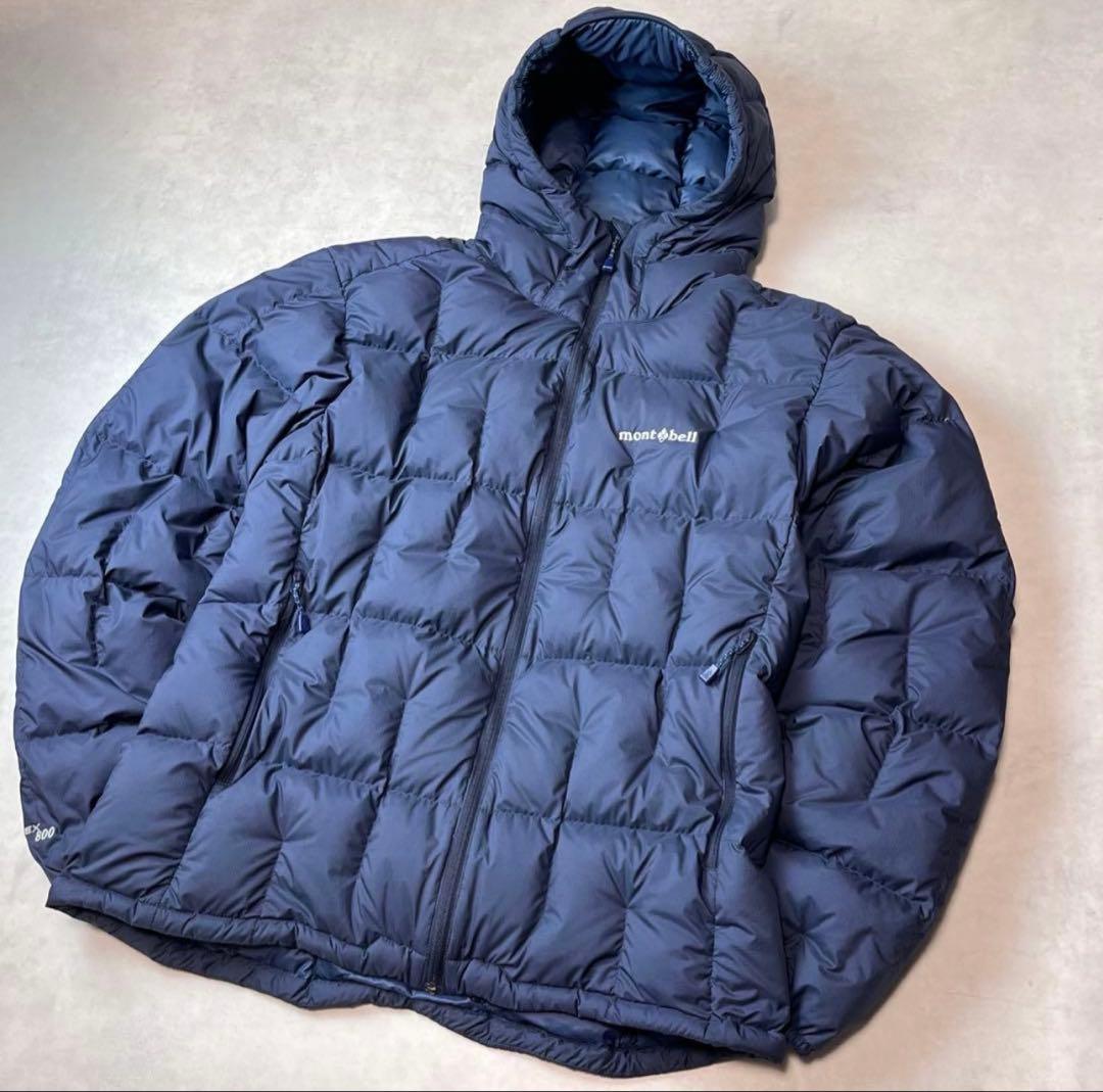 montbell フード付きダウンジャケット ネイビー