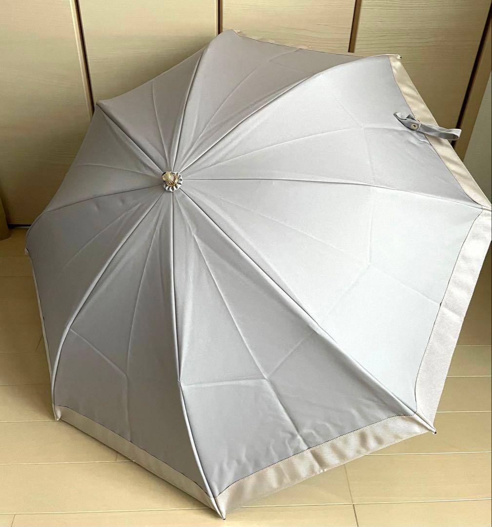 untule 2段2WAY 折りたたみ日傘 モーブグレー／ピンクグレー