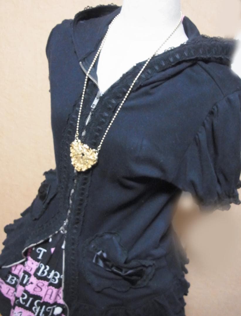 ハートポケットのダブルジップパーカーワンピ ベイビーザスターズシャインブライト