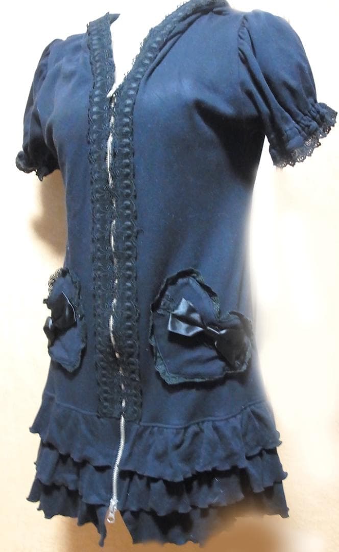 ハートポケットのダブルジップパーカーワンピ ベイビーザスターズシャインブライト