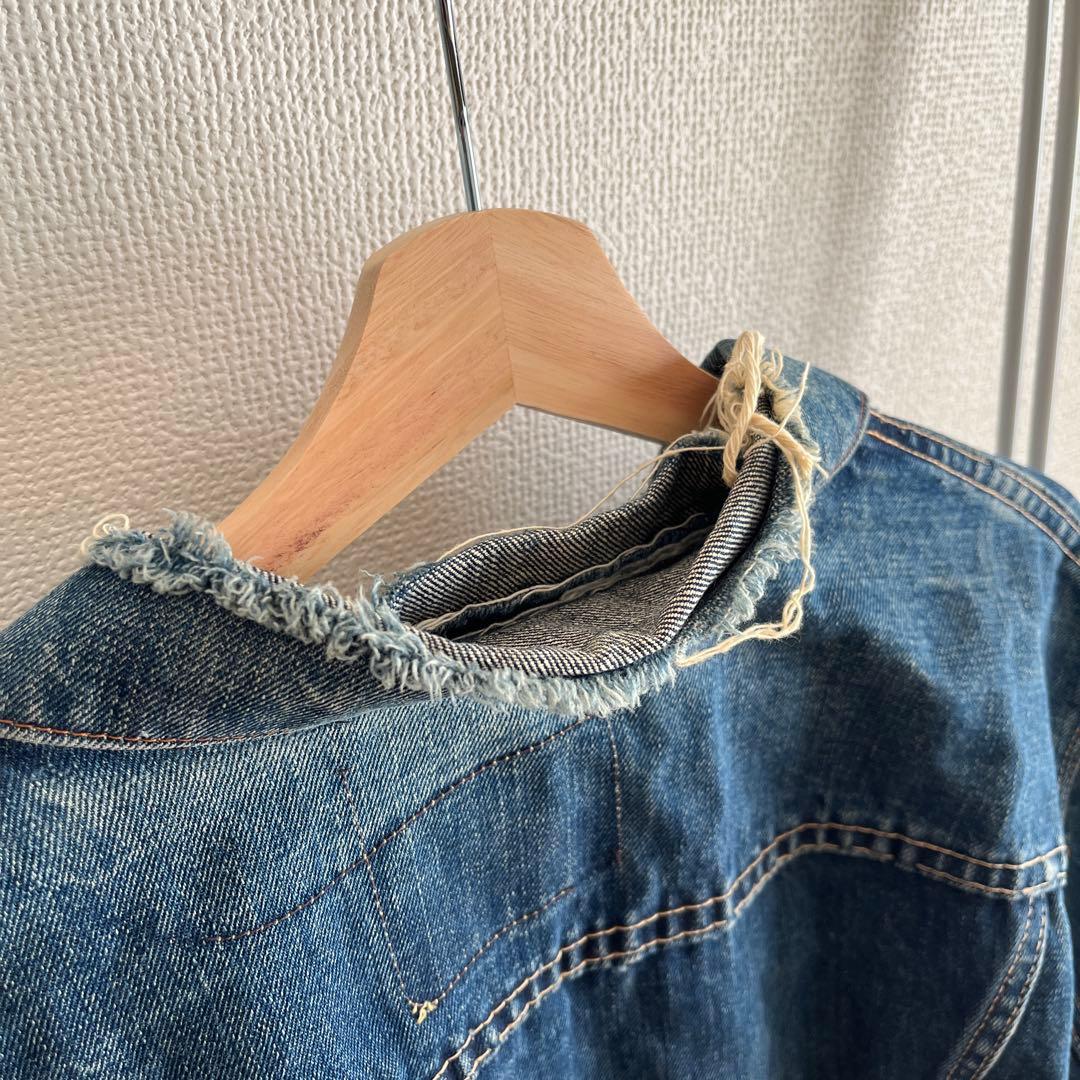 古着集め隊　フリンジ付き青デニムジャケット