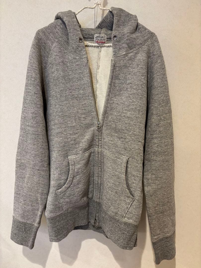 グレー ダブルジップパーカー
