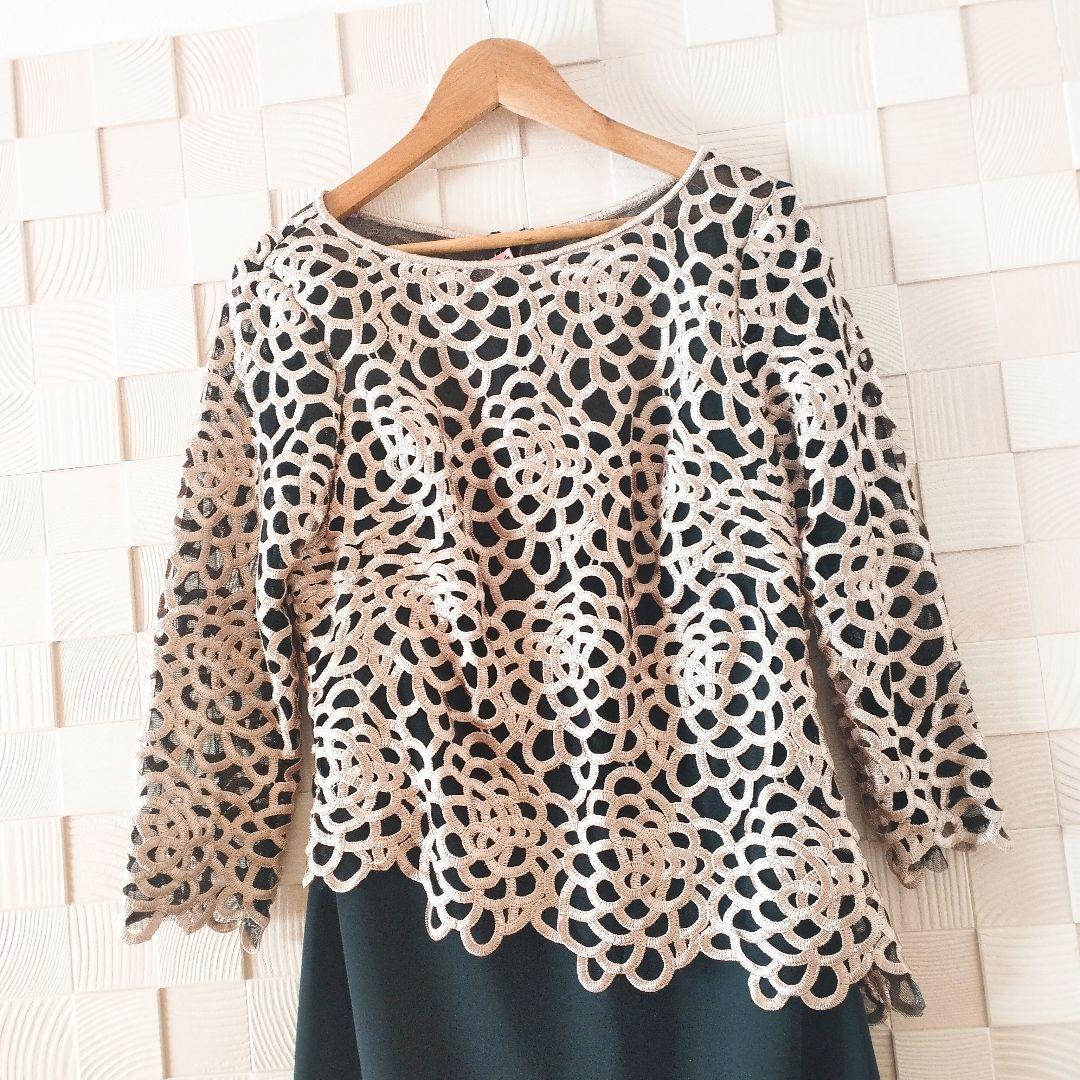 【TADASHI SHOJI】タダシショージ 刺繍 ワンピース ドレス M 美品