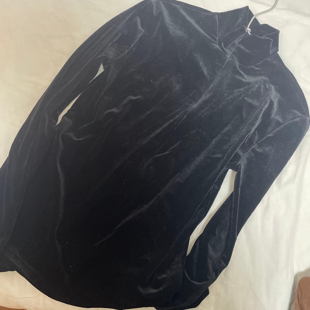 enof イナフ velour jersey zip tops