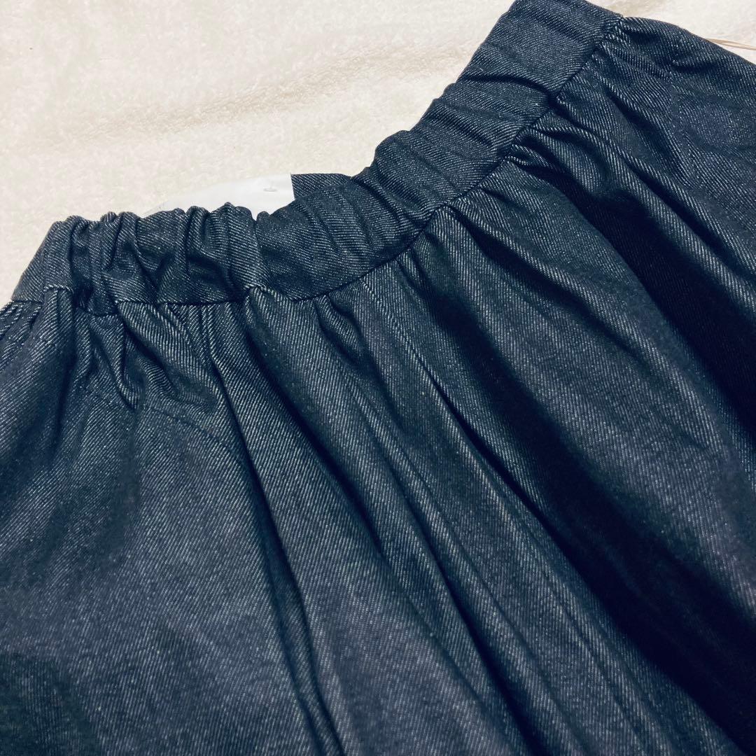 タグ付　トラディショナルウェザーウェア　ギャザーボリュームキュロットデニムパンツ