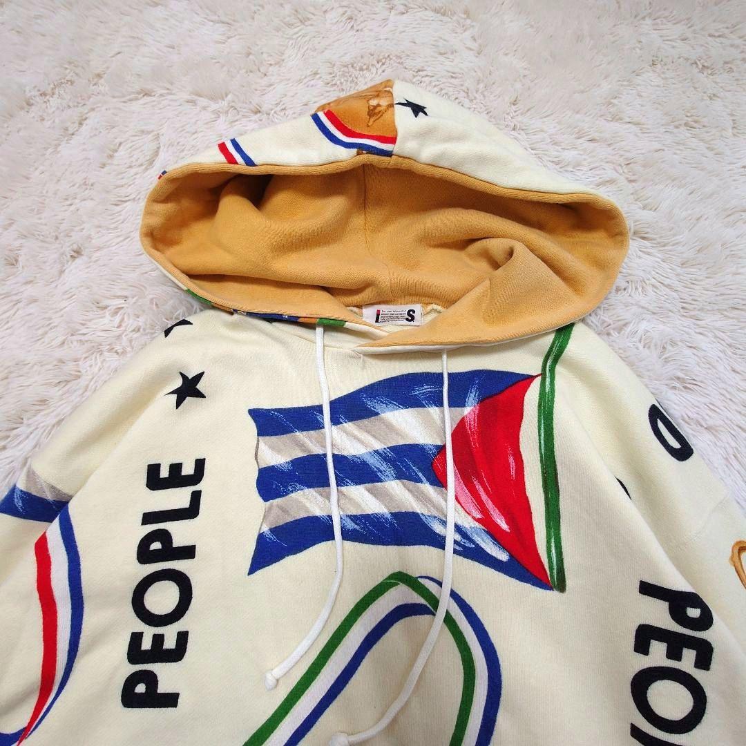 【良品】イッセイミヤケ ISSEY MIYAKE パーカー アイボリー 国旗 M