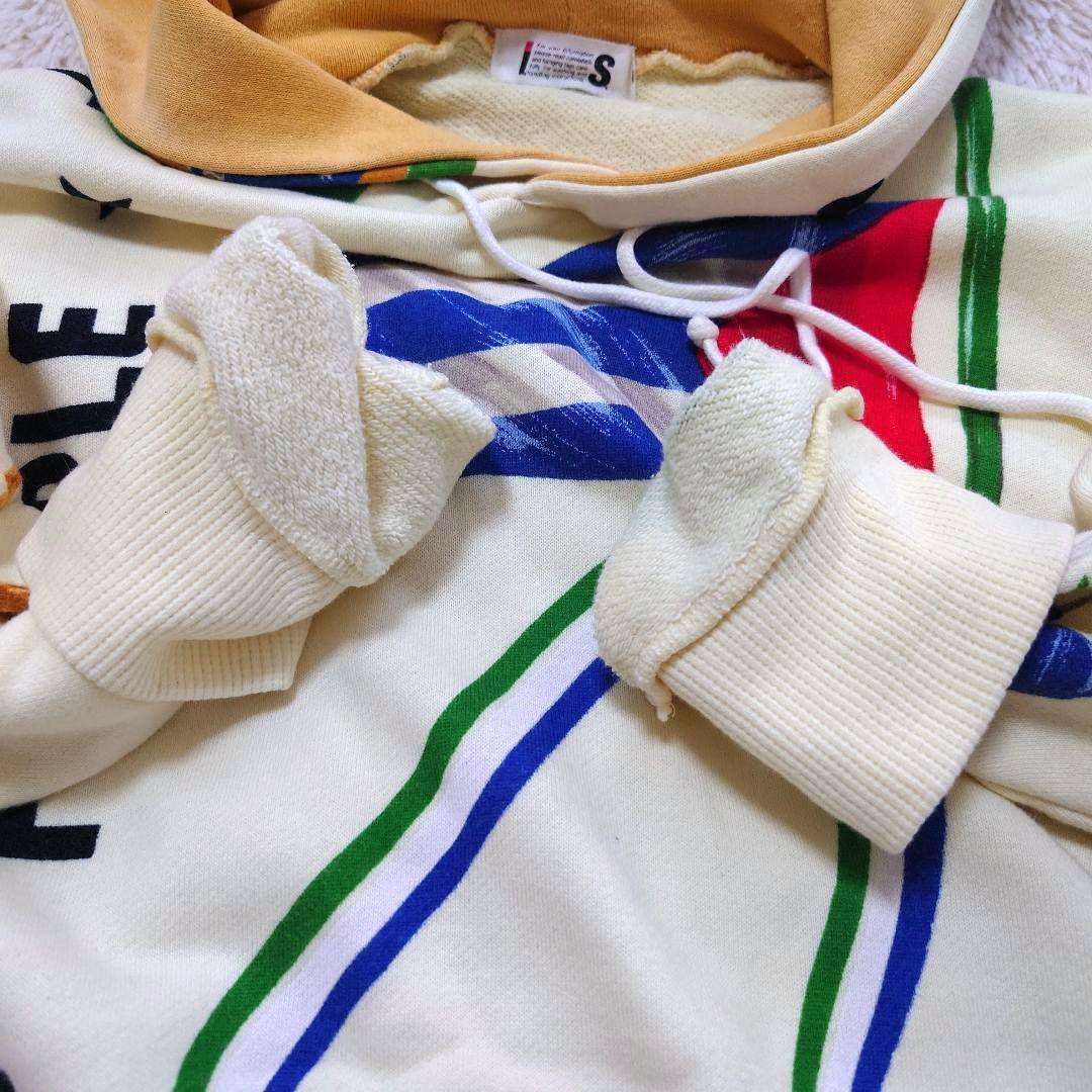 【良品】イッセイミヤケ ISSEY MIYAKE パーカー アイボリー 国旗 M