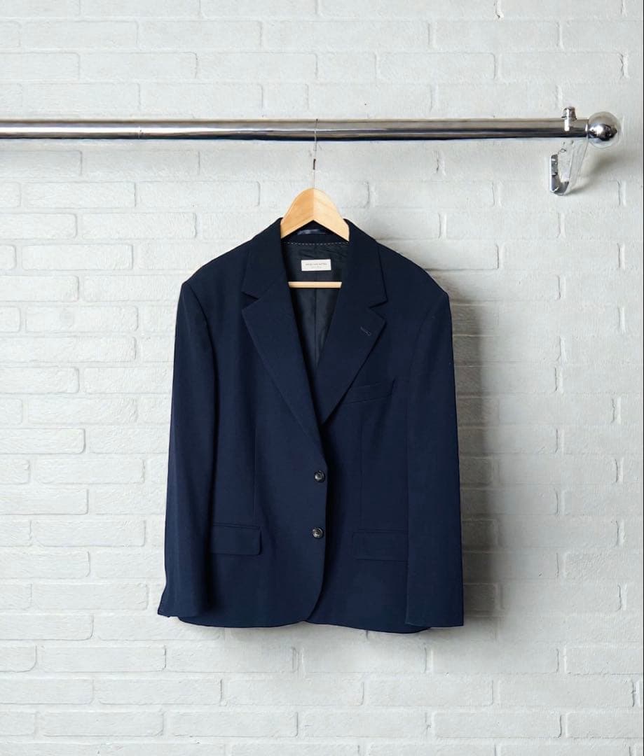 メンズ DRIES VAN NOTEN 紺 ジャケット XL ネイビー ウール