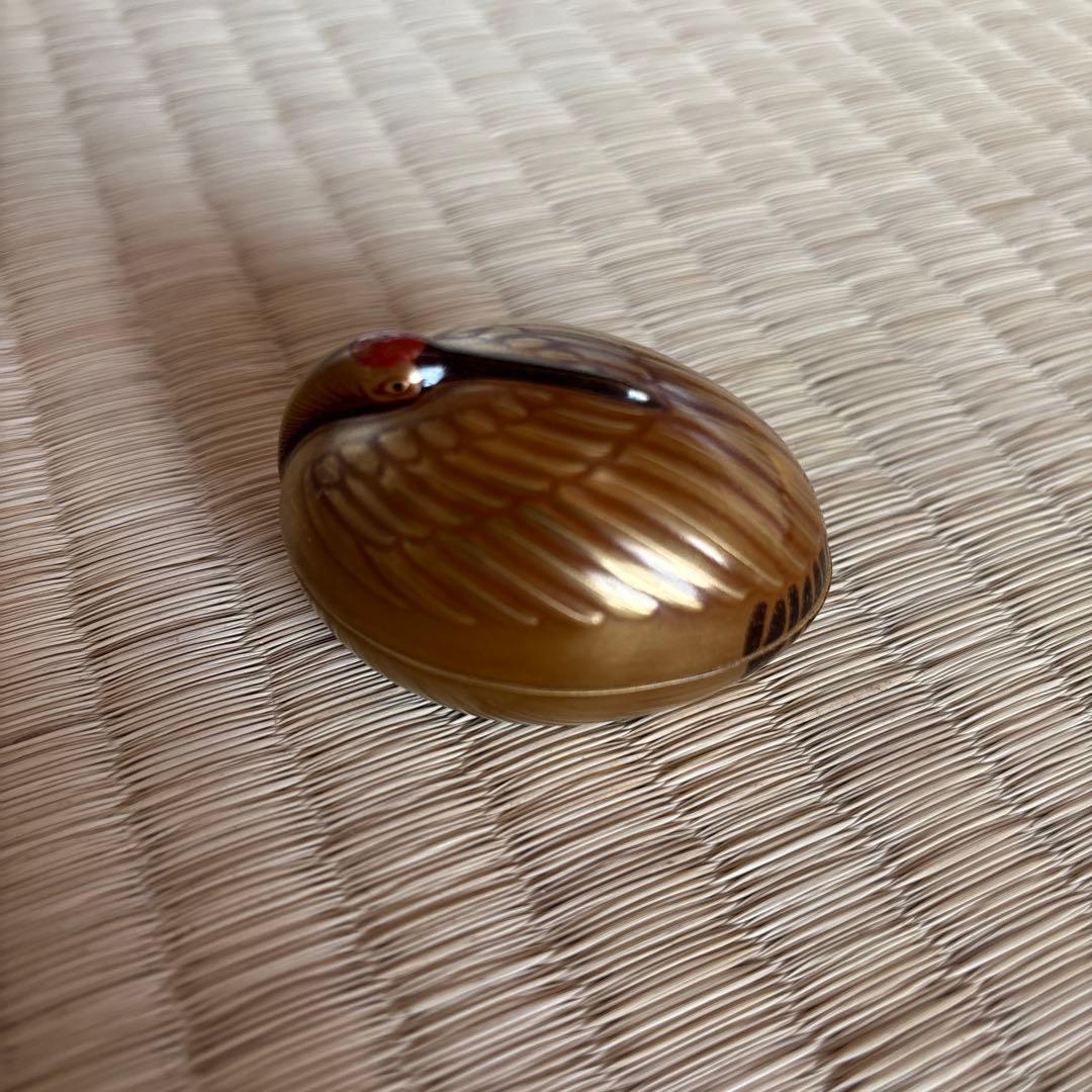 鶴　香合　江尻玄舟作　輪島塗