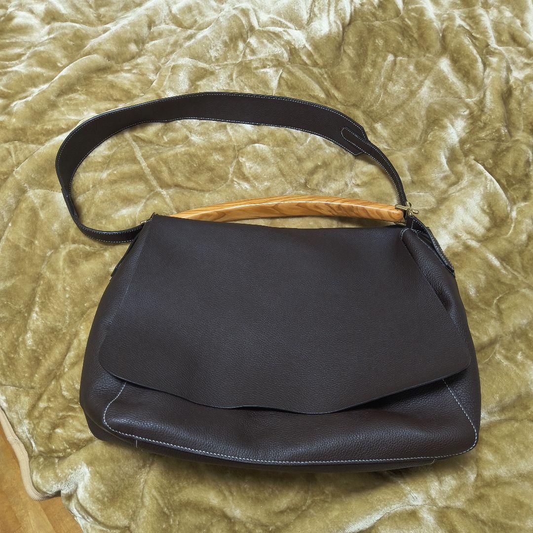 【売り切り】シセイ ブラウンレザーショルダーバッグ