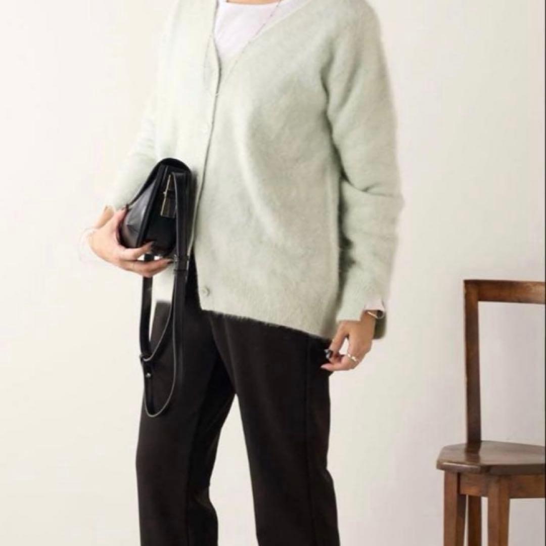 【SHENERY】美品 ファーカシミヤ3WAYニットカーディガン ミント