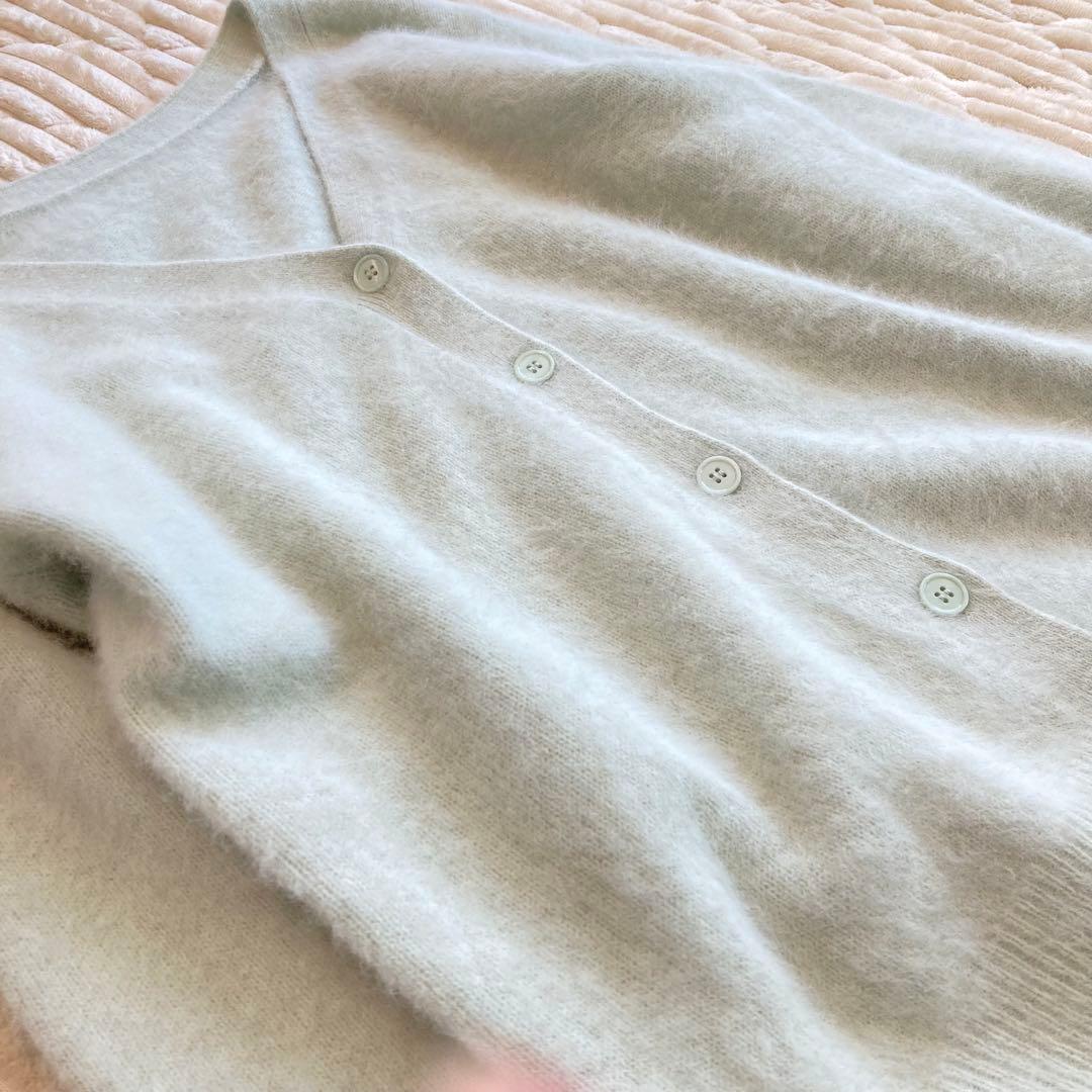 【SHENERY】美品 ファーカシミヤ3WAYニットカーディガン ミント