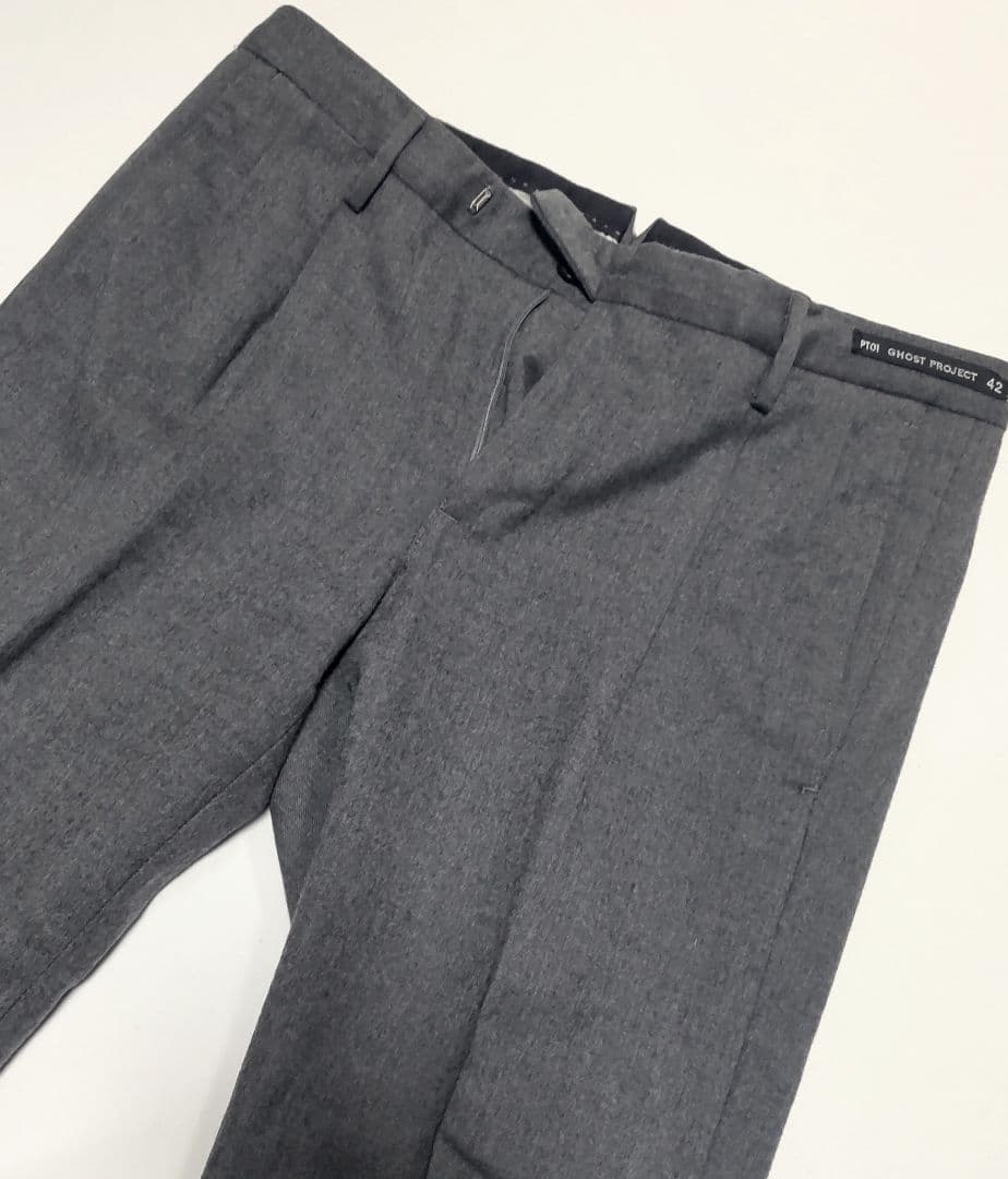 「美品」 PT01 PT TORINO グレー ウール スラックス 42 S