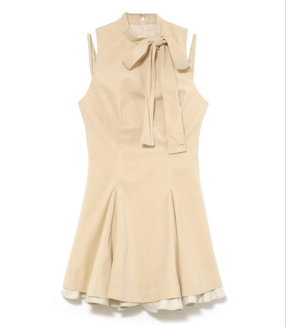 ANDMARY Daisy velour mini dress ベージュ