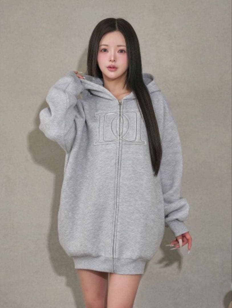 Darich ダーリッチ　アップリケ　DD ロゴパーカー　グレー