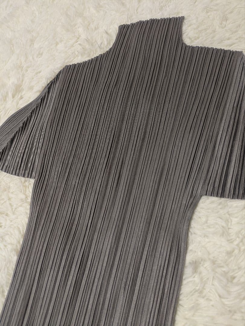 PLEATS PLEASE ハイネック グレー 長袖 プリーツプリーズ 3