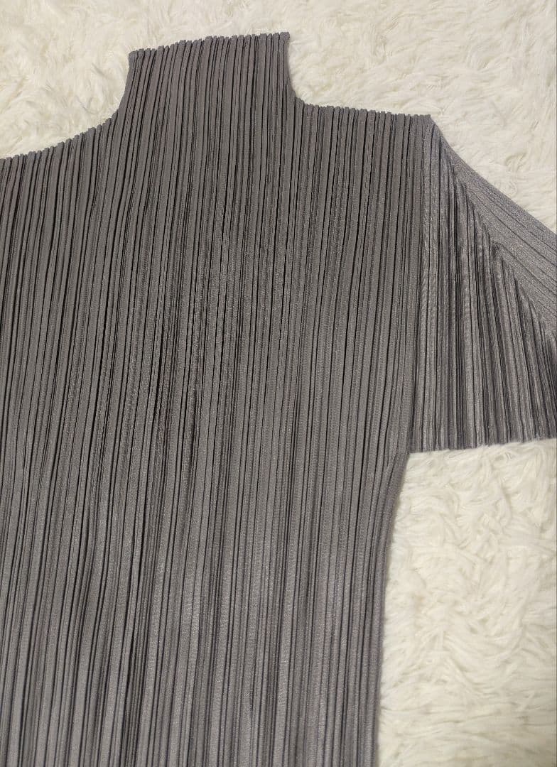 PLEATS PLEASE ハイネック グレー 長袖 プリーツプリーズ 3