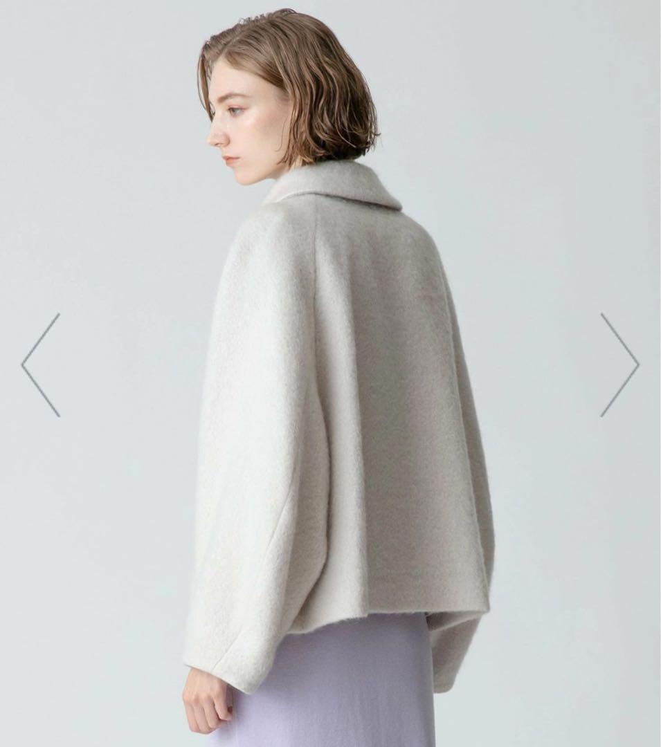 ★タグ付★アルアバイル　モヘアシャギーステンカラーショートコート