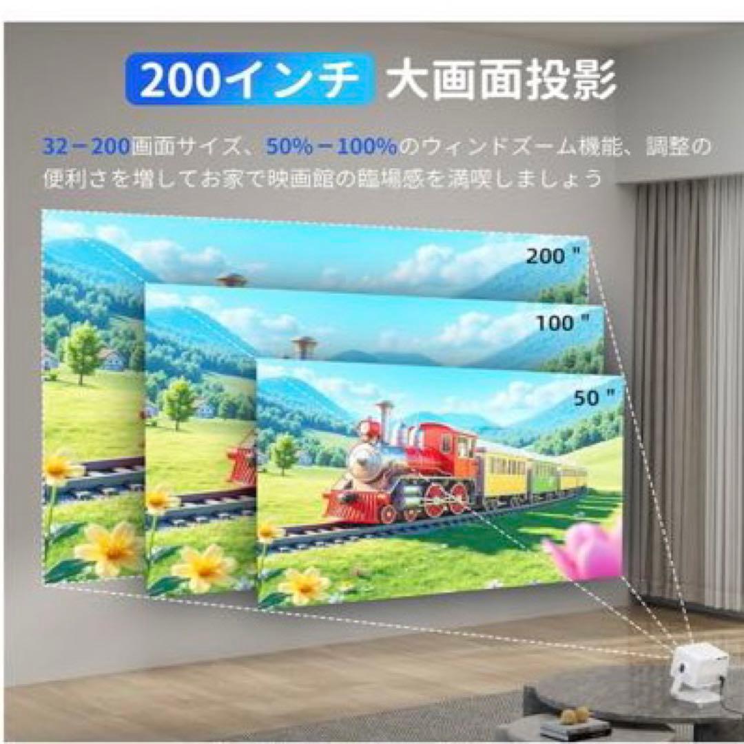 大特価‼️新型 1080P プロジェクター 家庭用 4K対応 天井投影　ホワイト