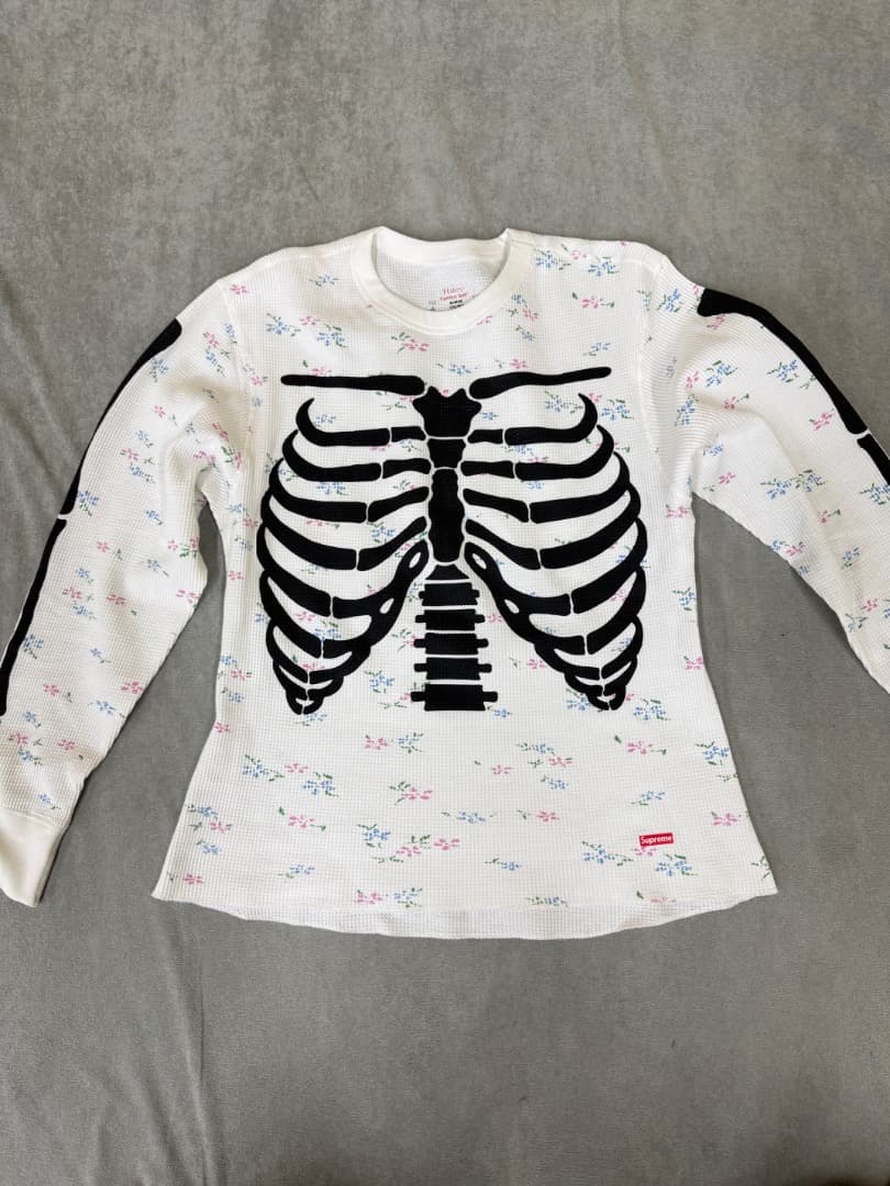 美品 Hanes 骸骨プリント 長袖Tシャツ M