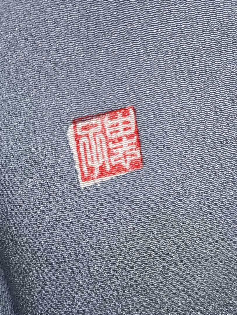 訪問着　正絹　袷　縮緬　ブルーグレー　桜