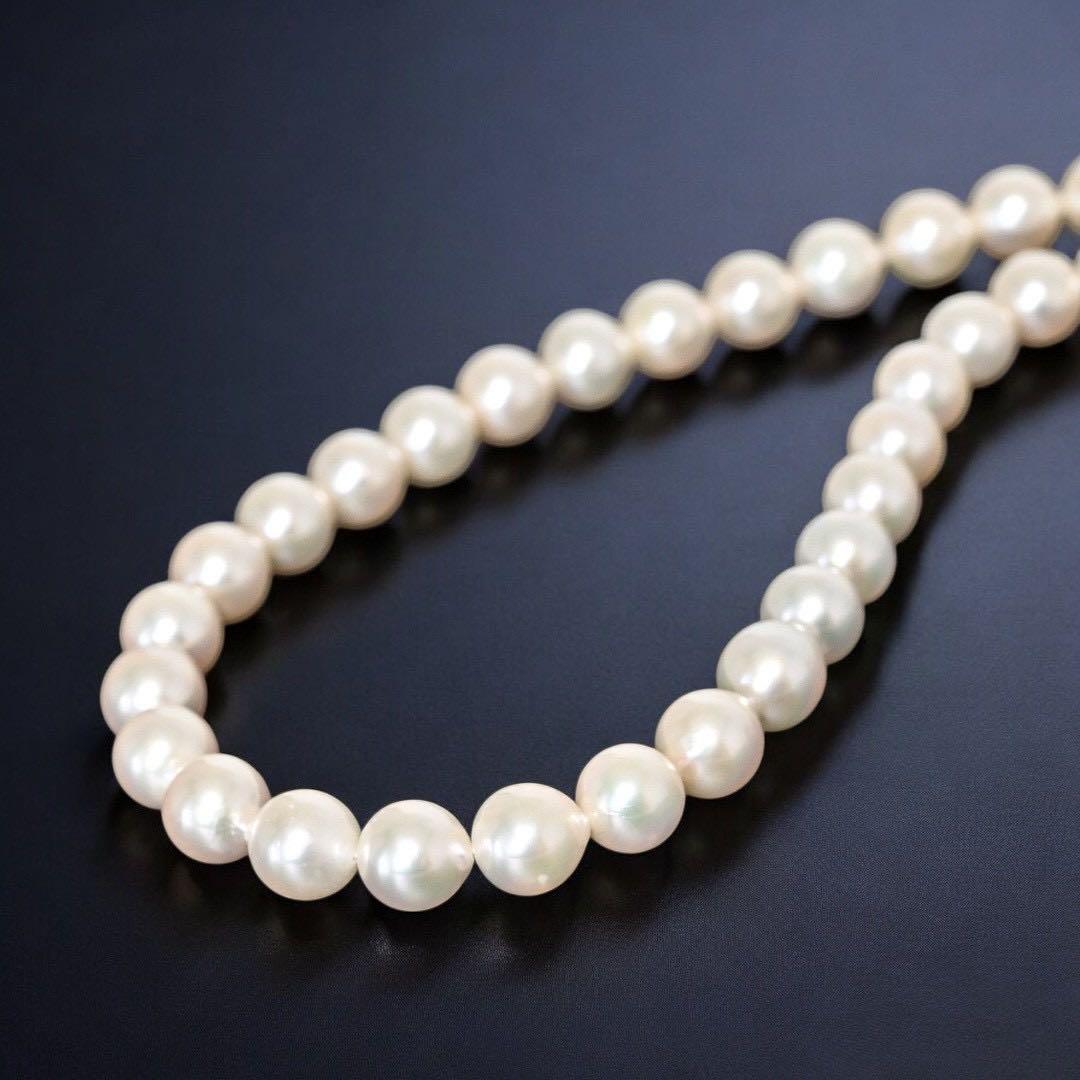 【最高峰】アコヤ　パール　大珠　ネックレス　本真珠　9ミリ　鑑別書