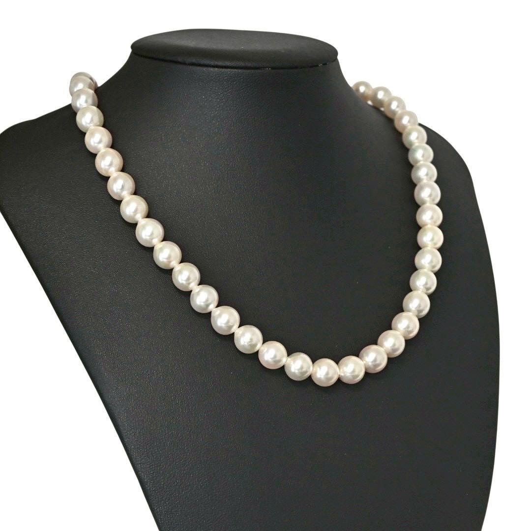 【最高峰】アコヤ　パール　大珠　ネックレス　本真珠　9ミリ　鑑別書