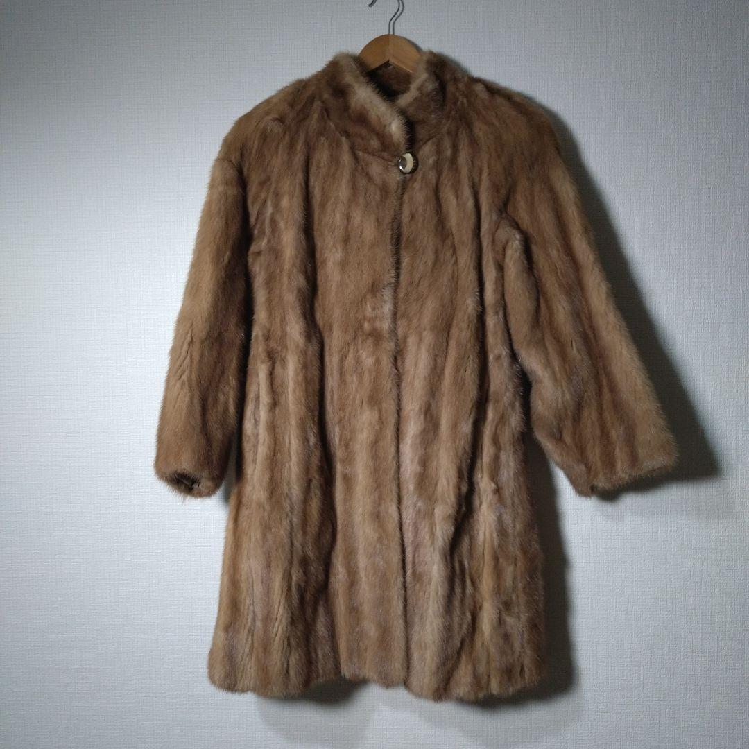 KESKA 毛皮コート　ライトブラウン