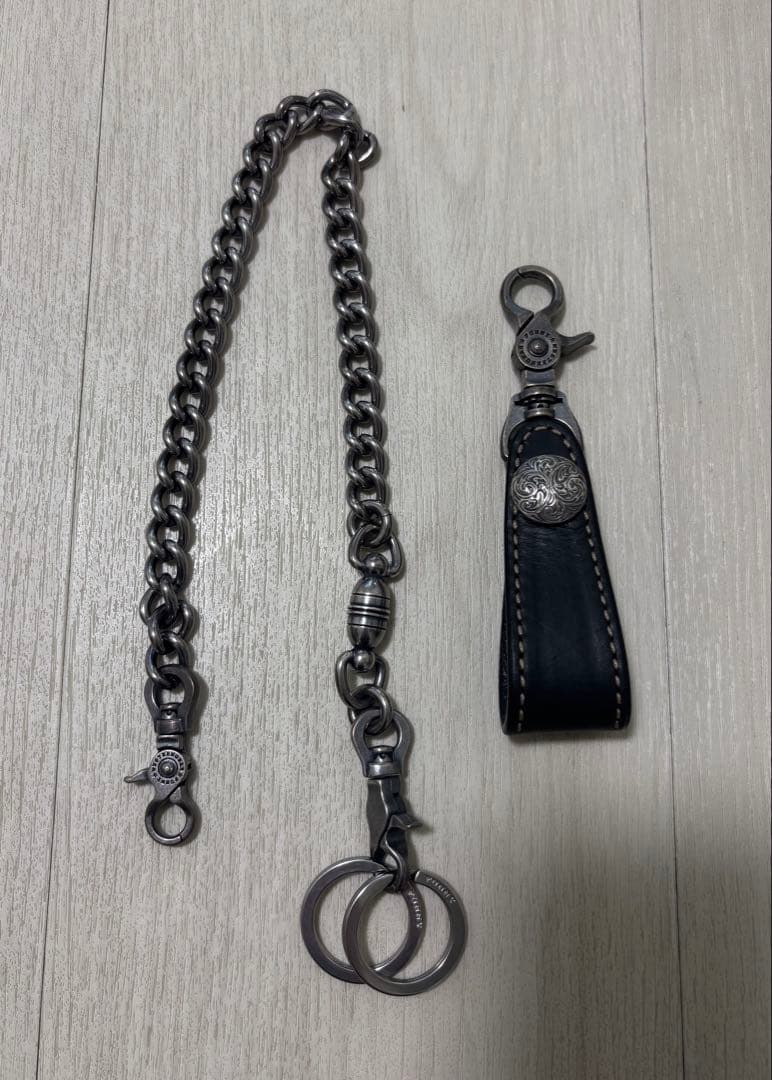 FUNNY ブラックレザー ウォレットチェーン