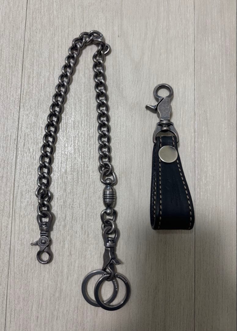 FUNNY ブラックレザー ウォレットチェーン