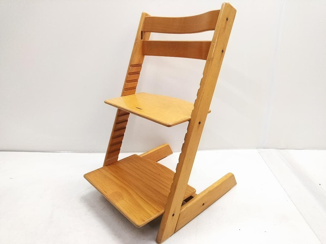 ストッケ トリップトラップ 木製 ハイチェア 高さ調節可能★