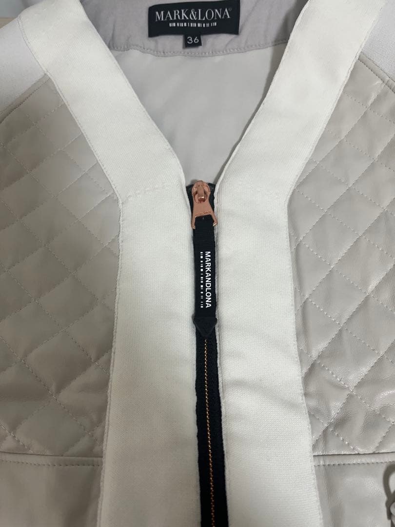 定価5.5万 MARK&LONA CODE キルティング ブルゾン 36 白 金