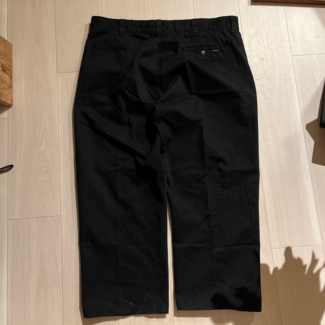 Supreme ブラック チノパン　w36