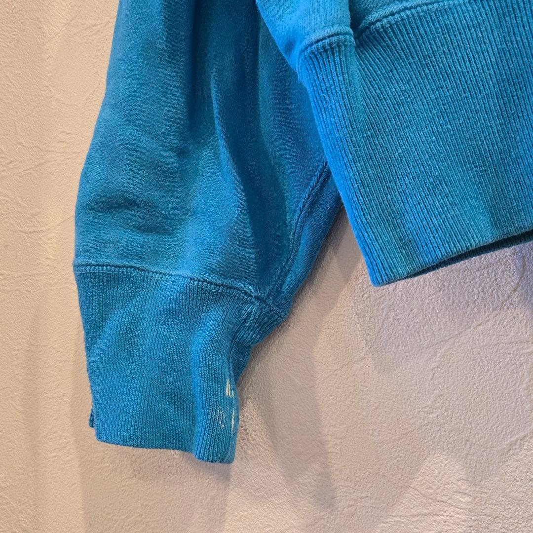 USA製　90s チャンピオン リバースウィーブ 　刺繍タグ 　ターコイズブルー