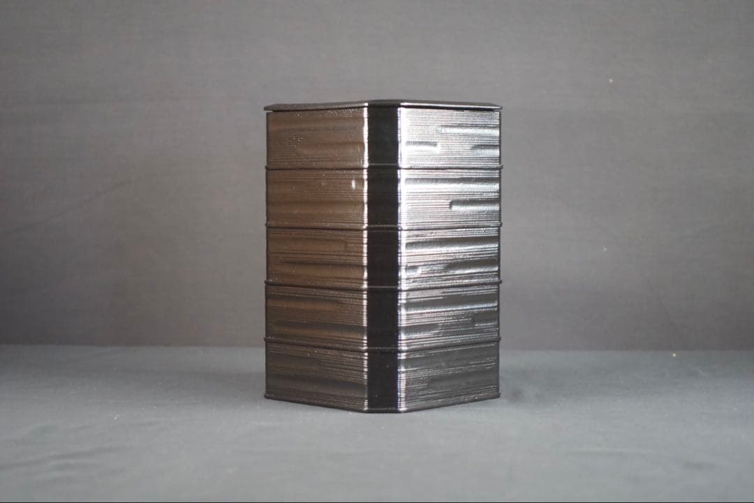 漆匠 鈴木表朔造 一閑塗縁高重 共箱 茶道具 懐石 美品