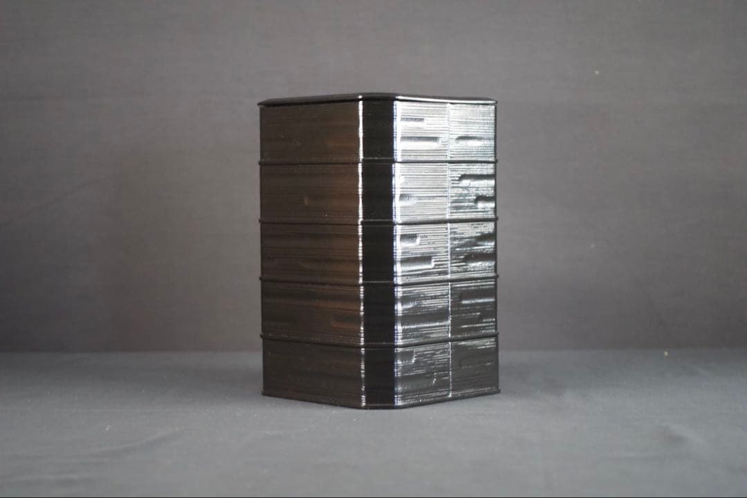 漆匠 鈴木表朔造 一閑塗縁高重 共箱 茶道具 懐石 美品