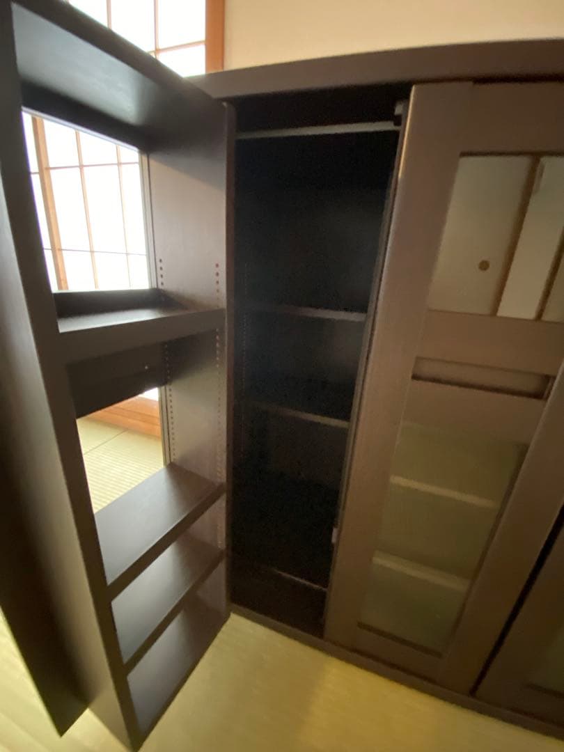 通販生活　スライド書棚300 ダークブラウン　カタログハウス