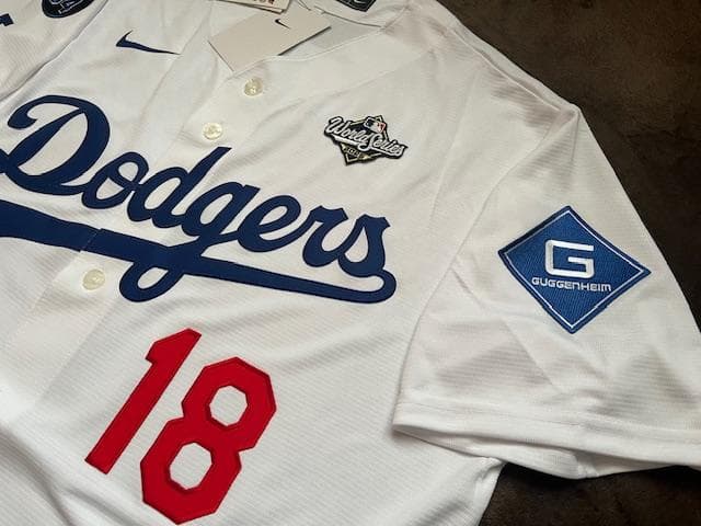 山本由伸WS優勝/MVP記念レプリカWS/34パッチ付ジャージL/US限定品