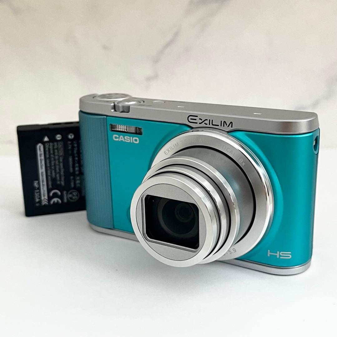 美品 CASIO EXILIM EX-ZR1800 水色 ブルー コンデジ