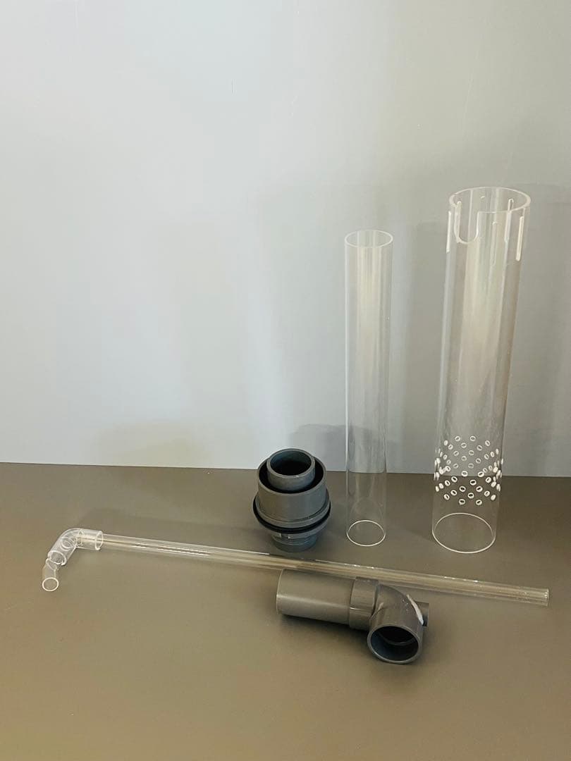 オーバーフロー加工H600用　透明三重管セット　（50Aバルソケタイプ）