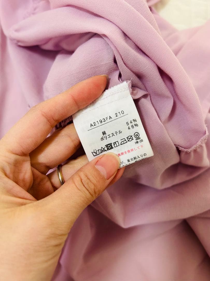 ピンクハウス　ワンピース　ダブリエ　長袖　紫　シアー