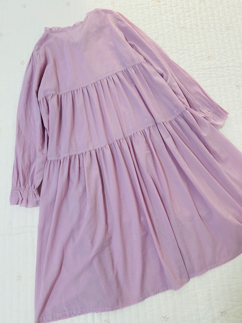 ピンクハウス　ワンピース　ダブリエ　長袖　紫　シアー