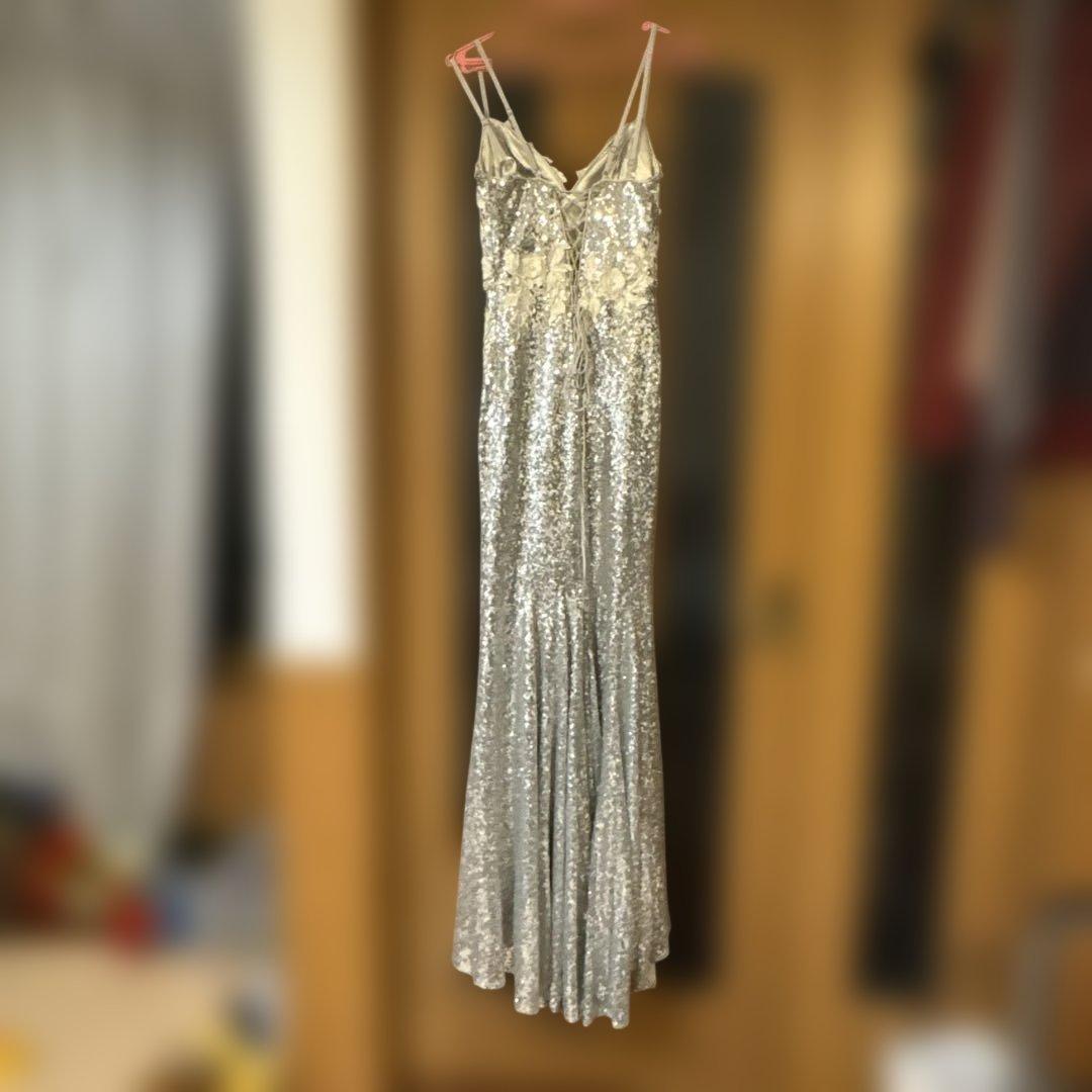 JEAN MACLEAN シルバーマーメイドドレス　スパンコール