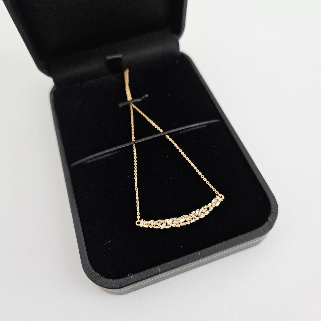 【まゆ】天然ダイヤモンドネックレス K18 イエローゴールド