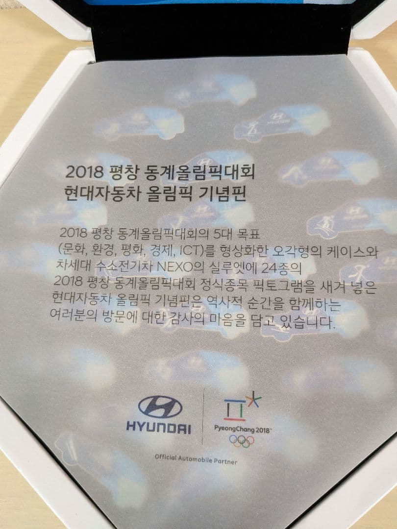 Hyundai 2018平昌冬季オリンピック記念ピンバッジセット ケース入